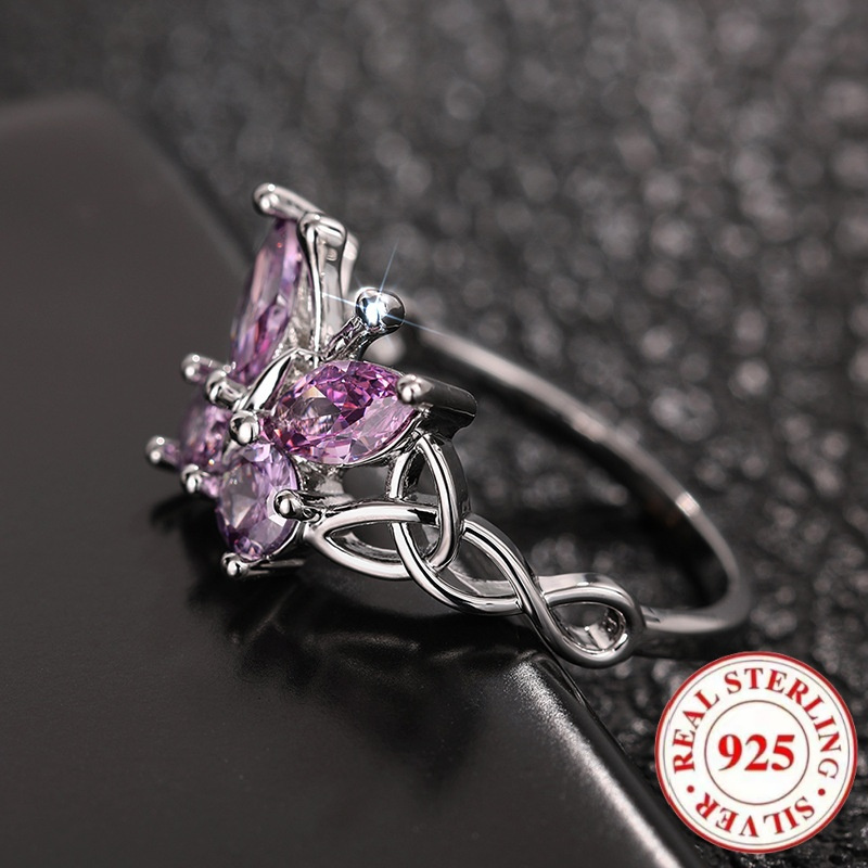 Vintage Style Butterfly Ring with Cubic Zirconia